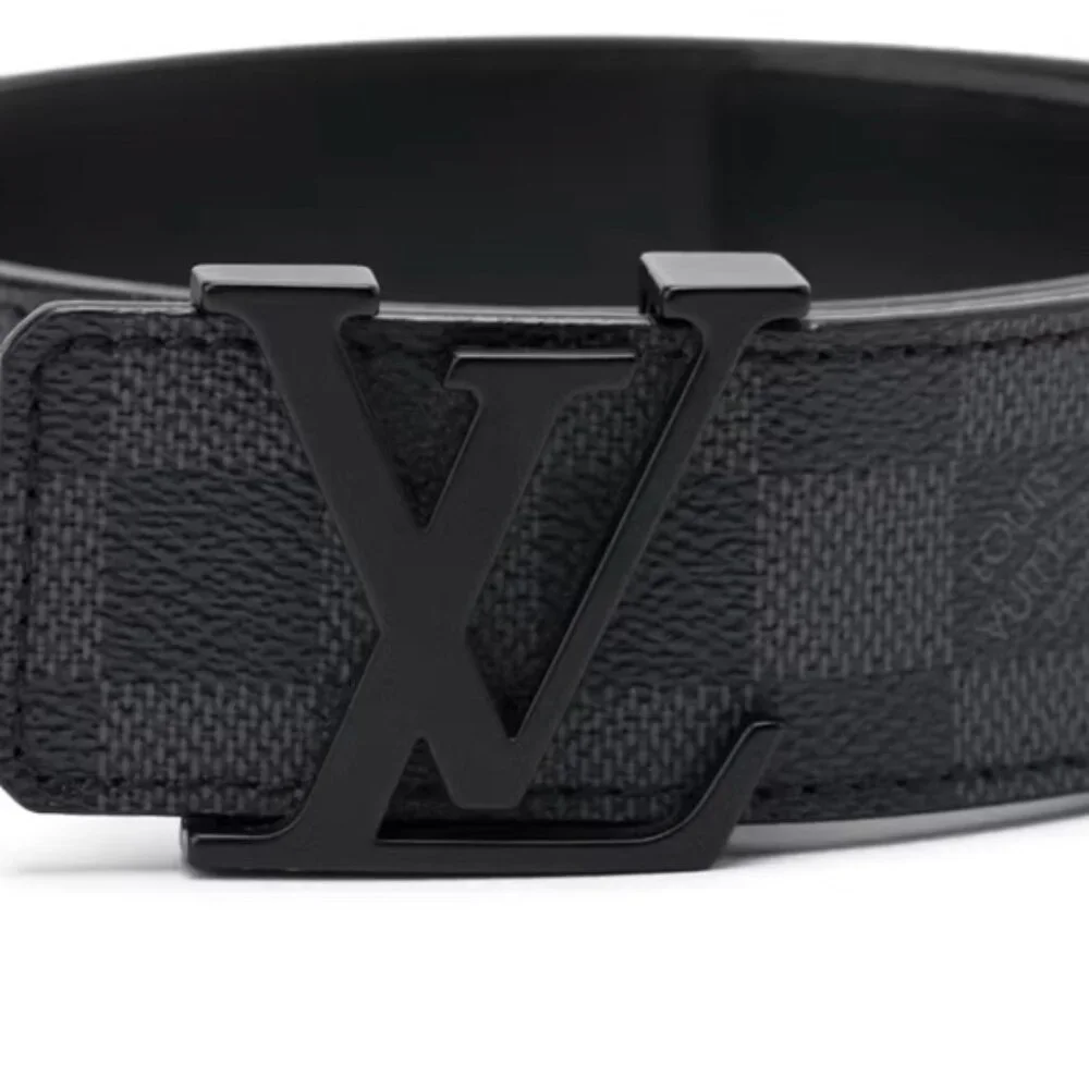 Louis Vuitton Black/ Gray Checkered Men's Belt - Picture 3 of 7